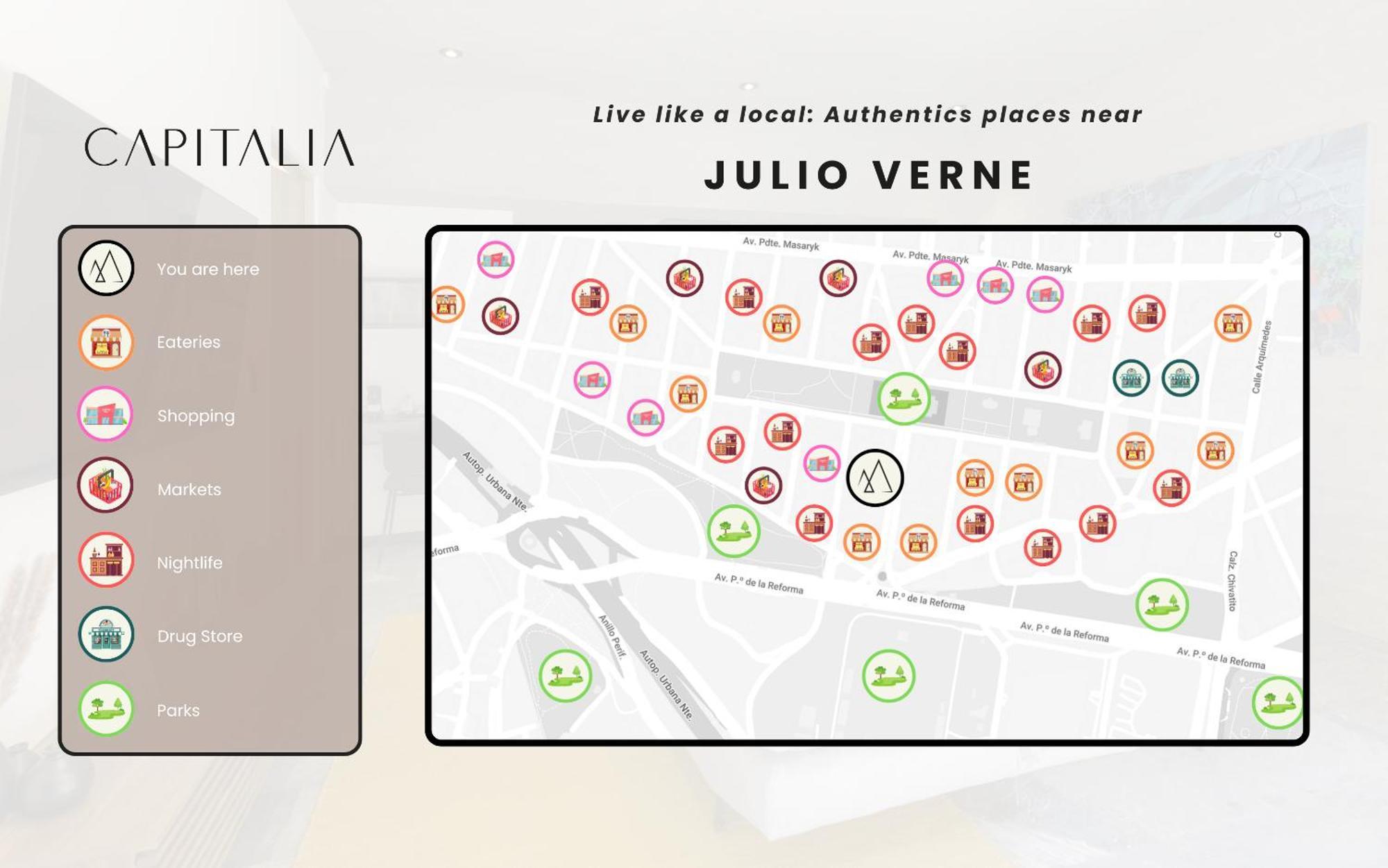 Capitalia - Apartments - Polanco - Julio Verne Мехіко Екстер'єр фото